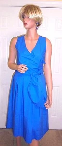 VESTIDO ENVOLVENTE J CREW EN POPELINA DE ALGODÓN NUEVO CON ETIQUETAS 4 #F2303 AZUL PISCINA BAÑADO POR EL SOL - Imagen 1 de 5