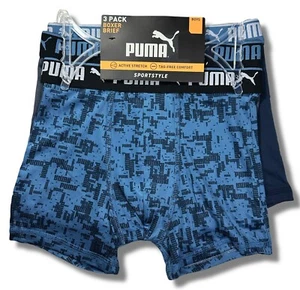 PUMA BOXER BOYS X3 - 241 BLACK BLUE TEC SZ SMALL 6 - 7 - 3 PACK UNDERWEAR - Picture 1 of 1