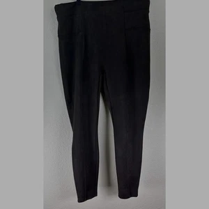Spanx 1X Wildlederimitat braune Leggings hoher Bund Stretch Softcore Y2K - Bild 1 von 10