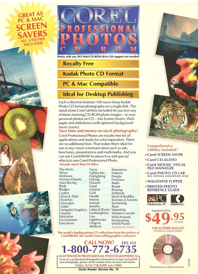 Corel Professional Photos Software 1993 Vintage Print Ad  u - Image 1 of 4
