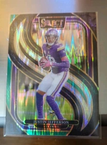 2024 Panini Select #174 Justin Jefferson Black & Green Prizm Shock - Picture 1 of 3