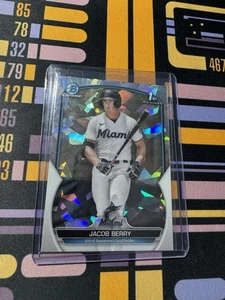 Jacob Berry 2023 Bowman Chrome 1st #BCP-108 Atomic Refractor - Marlins - Picture 1 of 2