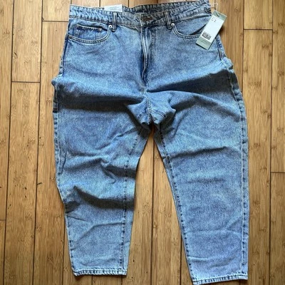 NWT H&M LOOSE MOM JEANS Divided High Waist Ankle Length Med Blue Wash US 14 - Image 1 of 4