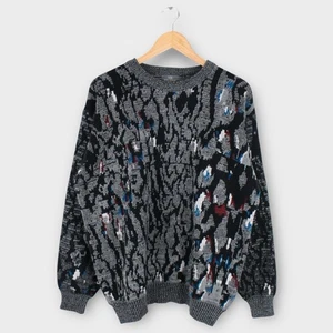 Vintage Sir William 2XLT Coogi Style Pullover Made in Korea Abstrakt Strick 90er - Bild 1 von 4