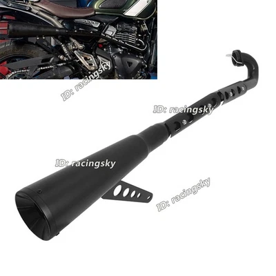 For Triumph Scrambler 400X Speed 400 2023-2025 Full Exhaust Black Front Pipe Tip - Image 1 of 4