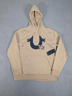 Moletom Pulôver True Religion Masculino Grande Bege Azul Marinho Logotipo TR Novas Etiquetas - Imagem 1 de 4