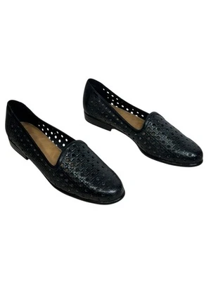 Черные тканые кожаные мокасины Trotters плоские удобные туфли без шнуровки размер 10,5N - Изображение 1 из 4