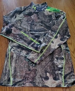 Under Armour Boy's Size Large Shirt Baselayer Camoflauge Fitted Coldgear Scent - Picture 1 of 6