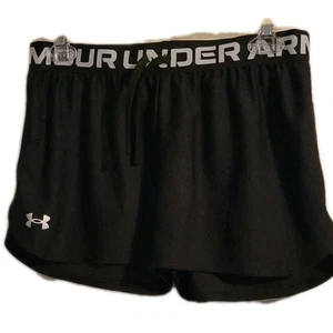 Youth Under Armour Black Running Shorts YLG Heat Gear Loose Kids Large Girls - Picture 1 of 5