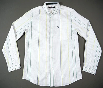 Allen Solly  Shirt Mens Medium (39) White Striped Long Sleeve Casual Button Up - Image 1 of 4