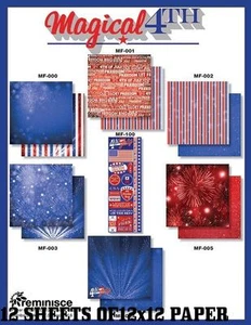 REMINISCE "MAGICAL 4TH" 12X12 PAPER JULY 4TH PATRIOTIC 13pcs SCRAPJACK'S PLACE - Photo 1/1