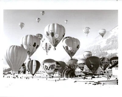 Hot Air Balloon Photograph - Balloon Festival Switzerland - B&W Original - Image 1 of 2