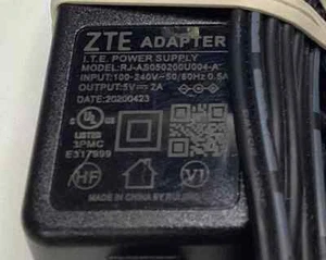 5V AC Adapter for AT&T WF720 WF721 WF723 Home Phone Modem ZTE RJ-AS050200U004-A - Afbeelding 1 van 2