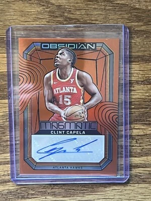 2023-24 Panini Obsidian Orange Flood EE Magmatic Auto Clint Capela 23/75 MS-CAP - Image 1 of 2