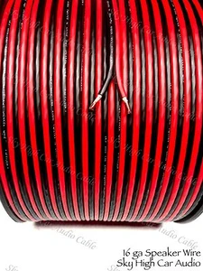 500 ' feet TRUE 16 Gauge AWG RED/BK Speaker Wire W/ ROLL Car Home Audio ft - Picture 1 of 1