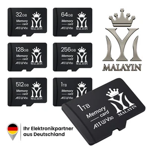 Maleyin Micro-SD memory card 32 64 128 GB 4K Video U3 High Speed 100 MB/s - Picture 1 of 5