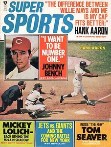 1970 Super Sports magazine baseball Hank Aaron Atlanta Braves, Johnny Bench FAIR - Picture 1 of 6