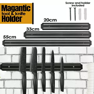 Strong Magnetic Knife Rack Holder Kitchen Utensil Storage Wall Mounted Bar Strip - Picture 1 of 34