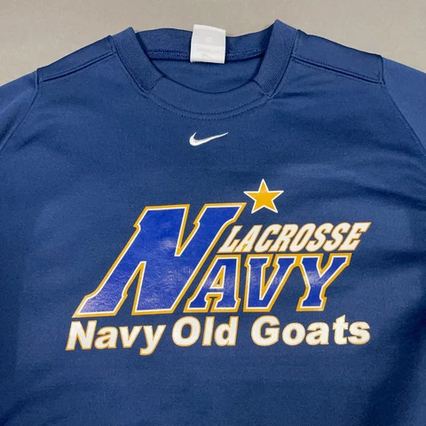 Navy Midshipmen Shirt Men Medium Blue Nike Lacrosse Old Goats Wounded Warrior Cover