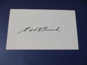 ED ROUSH  HOF AUTH. AUTOGRAPHED 3 X 5 INDEX CARD CINCINNATI  NM - Picture 1 of 2