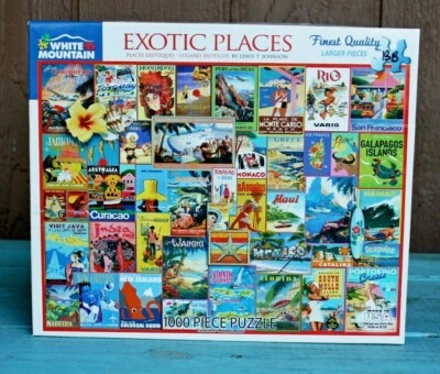 White Mountain Exotic Places Puzzle 1000 Pieces Complete Vacation Poster 24 x 30 - Image 1 of 4