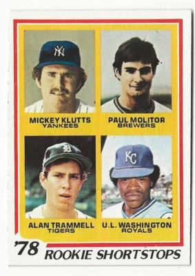 1978 Topps - Rookie Shortstops Paul Molitor, Alan Trammell,  #7079(RC) Sharp NM - Image 1 of 2