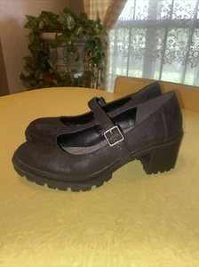 JELLYPOP Women's Faux Leather Chunky Mary Janes Shoes Size 9.5 BLACK Morute Rave - Picture 1 of 9