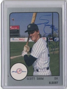 Carta firmata 1988 Scott Shaw ProCards #1345 autografata Albany Yankees NY Minors - Foto 1 di 2