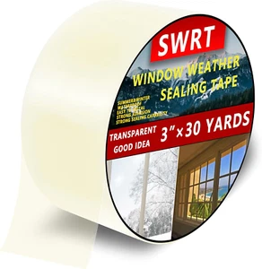 3”X30Yd Transparent Door and Window Weather Stripping Tape - Picture 1 of 12