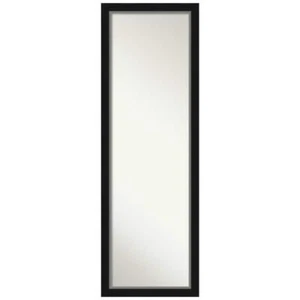 Amanti Art Wall Mirror 51" H X 17" W, Polystyrene Rectangle Satin Black Silver - Picture 1 of 9