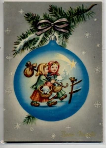 Serie Completa di 6 cartoline Bambini Buon Natale PC Circa 1940 20 3 - Picture 1 of 6