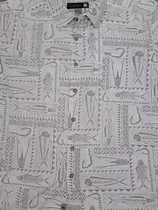 Quicksilver Waterman Hemd Herren 2XL XXL Fisch Tribal Knopfleiste Camp Freizeit - Bild 1 von 5