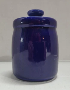 Cobalt Blue Ceramic Canister Marked U.S.A. 1414 Like "Hull" "McCoy" 1/2 Pint? - Picture 1 of 10