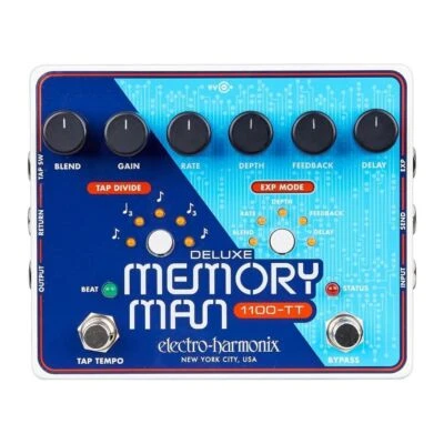 Electro-Harmonix Deluxe Memory Man 1100 TT Analog Delay Tap Tempo Guitar Pedal - Image 1 of 4