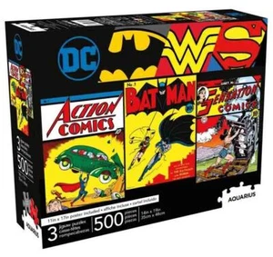 AQUARIUS 3 x 500 piece Jigsaw Puzzles DC COMICS Retro Licensed Pack with Poster - Bild 1 von 8