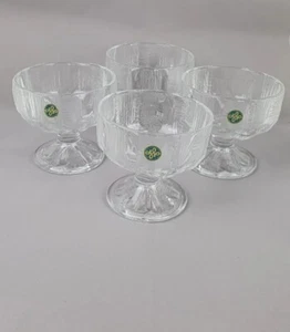 4 vasos de postre champán HOYA Corporation Japón vintage con tallo de cristal - Imagen 1 de 5