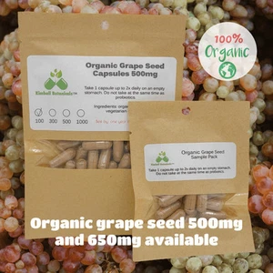 Organic Grapeseed Grape Seed (Vitis vinifera) 500mg and 650mg vegetarian - Picture 1 of 7