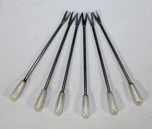 6 Forchette da Cocktail in Finta Madreperla Acciaio Inox - Foto 1 di 2