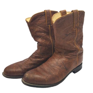 Justin 3163 Men's Deerlite Leather Roper Western Cowboy Boots Size 10.5 EE - Picture 1 of 8