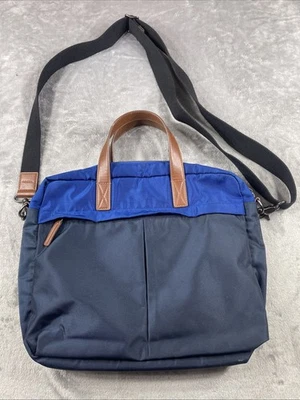 Bolso de trabajo mensajero de nailon de cuero para computadora portátil Fossil Blue Buckner correa ajustable Foto 1 de 4
