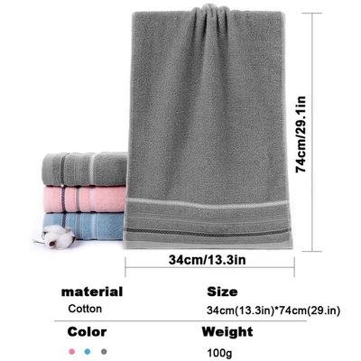 Toallas de algodón súper suaves y altamente absorbentes secado rápido toalla multiusos 3 colores Foto 1 de 4