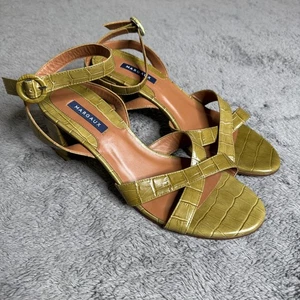 Margaux NY City Sandalen grün Krokoprägung Leder Handarbeit Spanien Gr. 42 - Bild 1 von 7