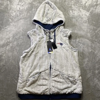 Chaleco con Capucha Antigua Rant NFL Patriots Cremallera Completa Imitación Piel Para Mujer XL NUEVO CON ETIQUETAS Foto 1 de 4