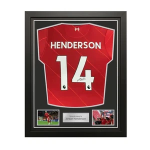 Jordan Henderson Signed Liverpool 2021-22 Football Jersey. Standard Frame - Picture 1 of 4