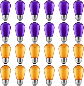 Meconard S14 Purple and Orange LED Light 24 Count (Pack of 1), - Picture 1 of 7