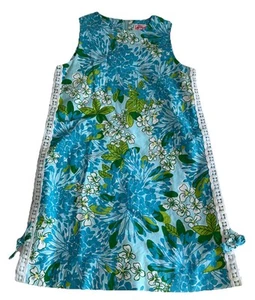 Lilly Pulitzer Originals Girls Shift Dress Size 12 Jungle Shift Blue Green - Picture 1 of 10