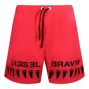 Diesel Shark Tooth Design Brave Red Swim Shorts - Bild 1 von 2