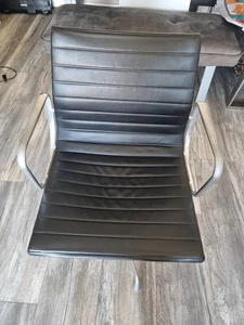 Charles Eames Black Leather Office Chair - Picture 1 of 5