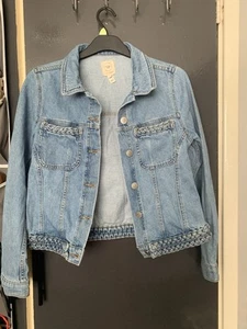 River Island Denim Jacket Size 10 Vgc - Picture 1 of 3