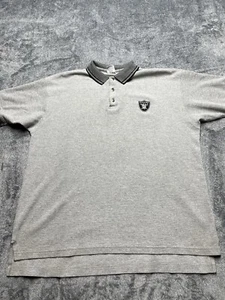 Raiders Polo Shirt Mens XL Gray Silver Button Collard Truefan - Picture 1 of 10